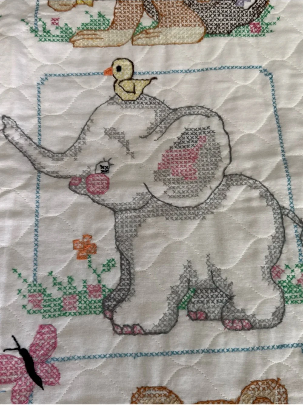 Dimensions Cross Stitch Baby Quilt Blanket Wild Animal Babes 33